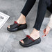 wedge sandals, red slippers, women's slippers