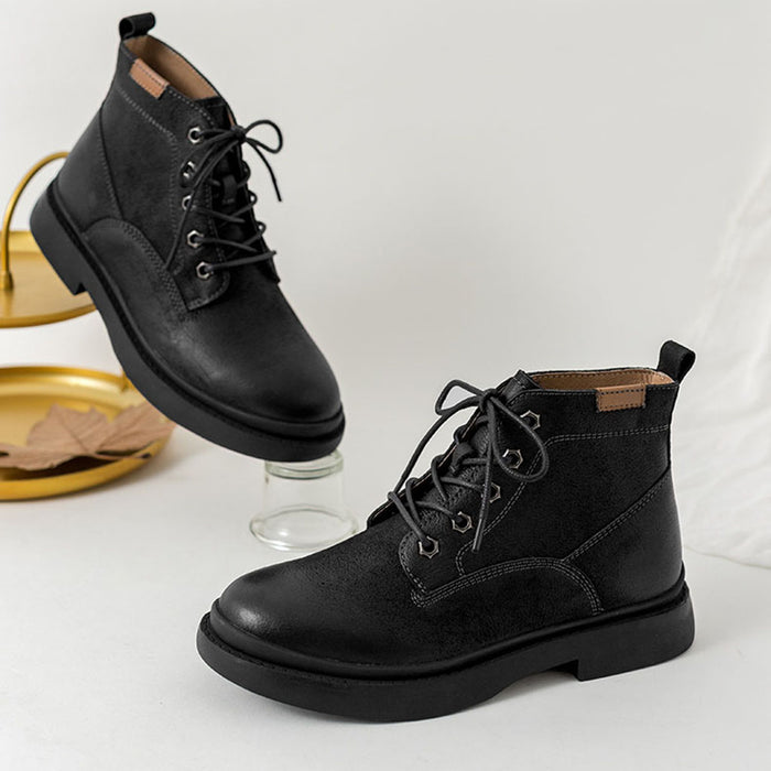 Retro Motorcycle Martin Boots -Black | Gift Shoes