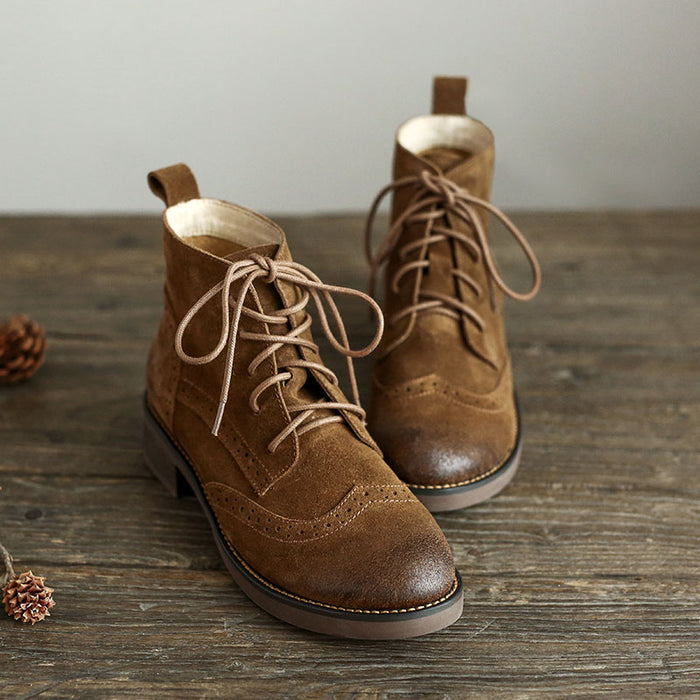 Autumn Casual Suede Oxford Boots — Obiono