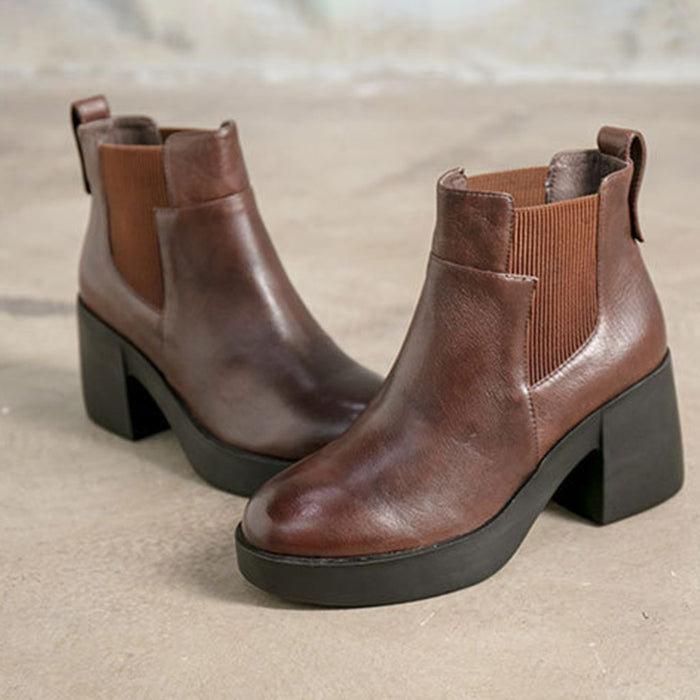 Retro Platform Waterproof Boots | Gift Shoes