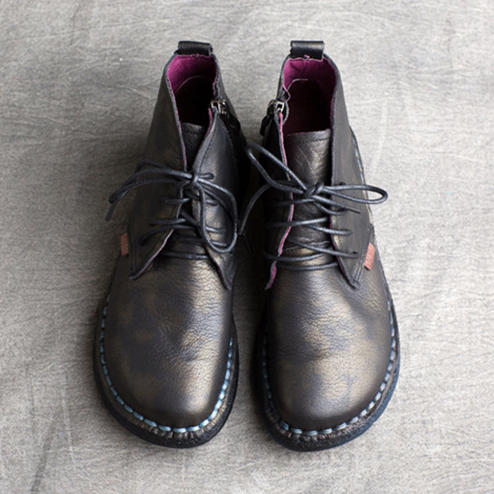 Comfortable leather Soft Bottom Handmade Retro Boots | 35-42