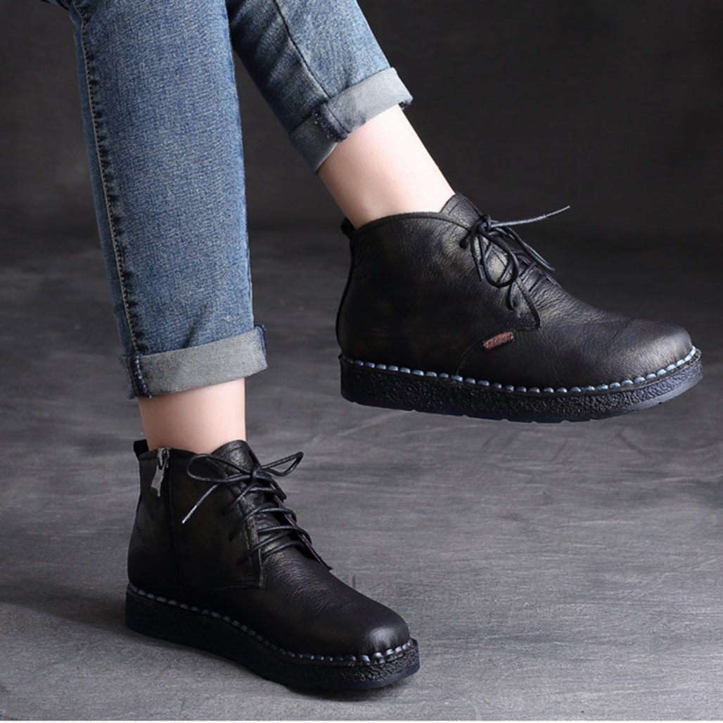 Comfortable leather Soft Bottom Handmade Retro Boots | 35-42 — Obiono