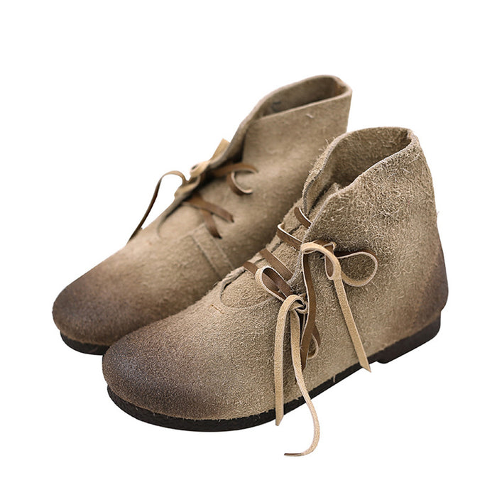 Retro Soft Bottom Handmade Leather Women's Boots | Gift Shoes