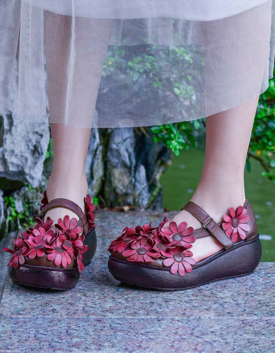 Round Head Comfortable Summer Flower Wedge Sandals Feb Shoes Collection 2023 107.00