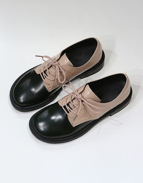 Round Head Handmade Vintage Leather Shoes