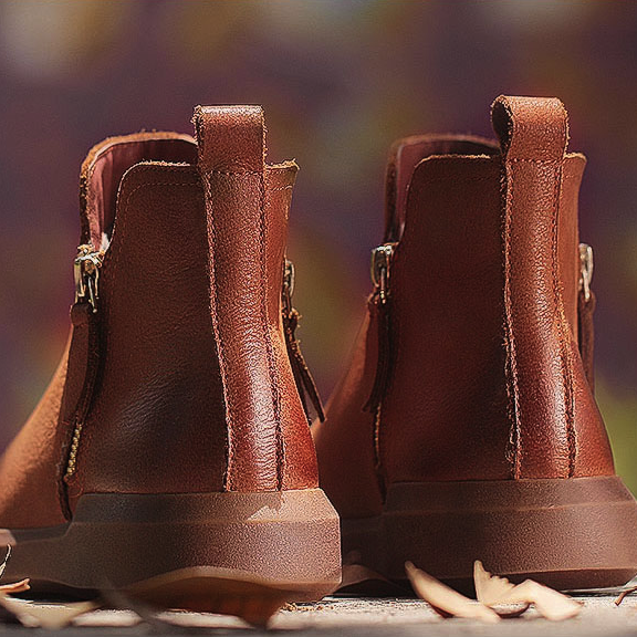 Short Tube Winter Leather Ankle Boots |Gift Shoes 34-42
