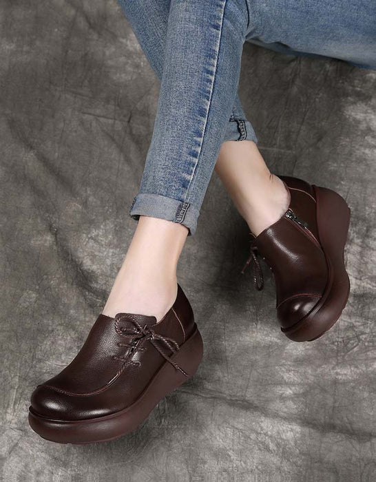 Side Lace-up Rounded Toes Retro Wedge Shoes Dec Shoes Collection 2022 118.00
