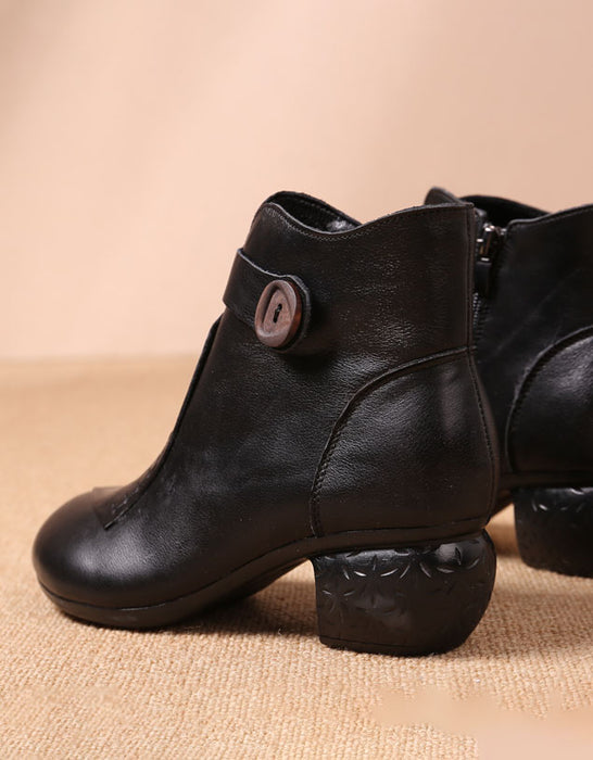 Side Buckle Retro Chunky Heel Boots Jan Shoes Collection 2022 85.00