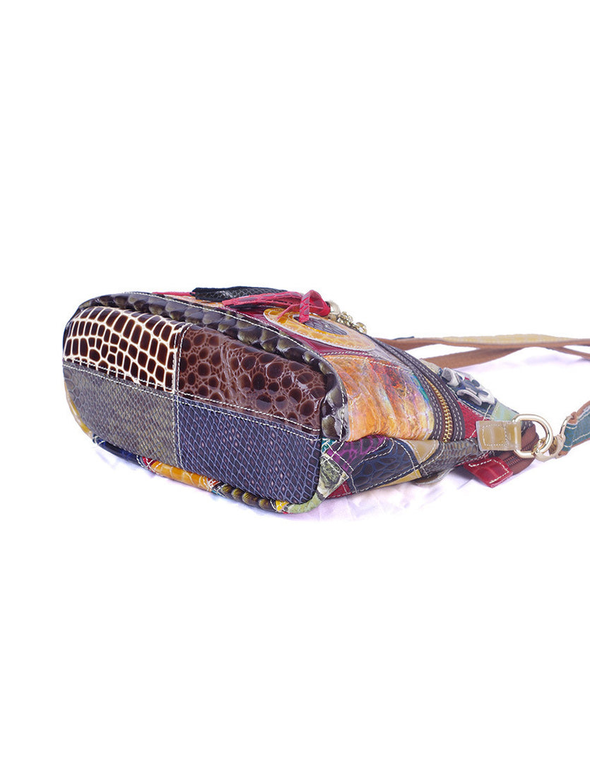 Snake Vegan Leather handcrafted crossbody Clutch Bag