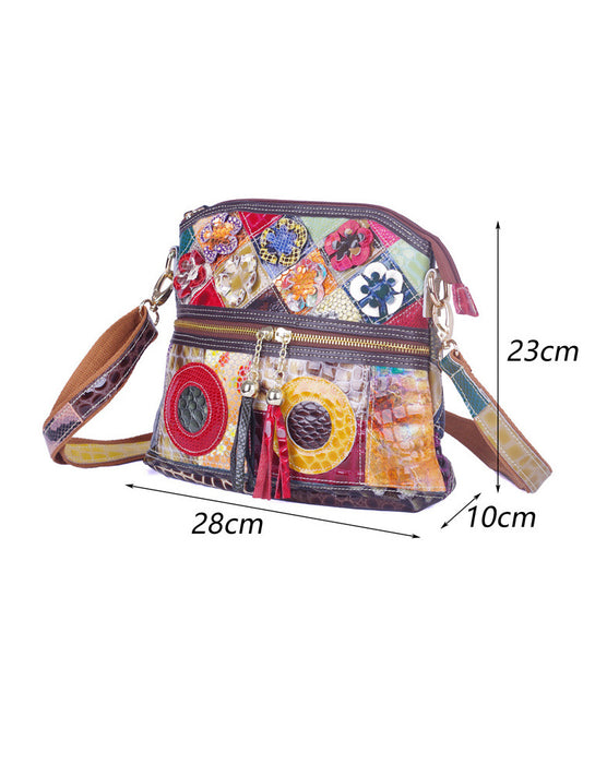 Snake Pattern Leather Splicing Cross-body Shoulder Bag Accessories 89.80