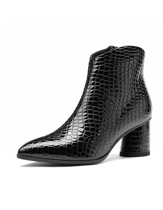 Snake Texture High-heeled Pointed Head Sexy Boots