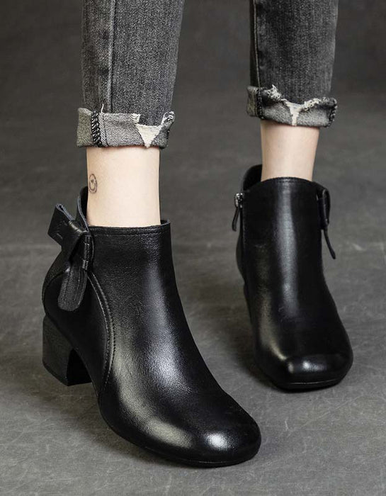 Soft Bottom Square Toe Leather Retro Boots Oct Shoes Collection 2022 88.00