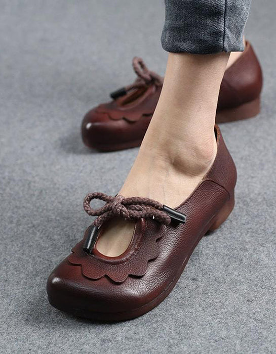 Soft Leather Bottom Lace-up Retro Flat Shoes April Shoes Trends 2021 79.00