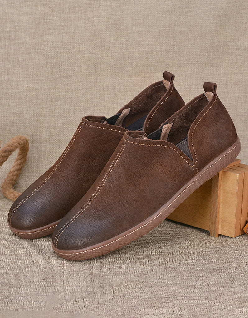 Soft Leather Comfortable Flat Shoes for Men â Obiono