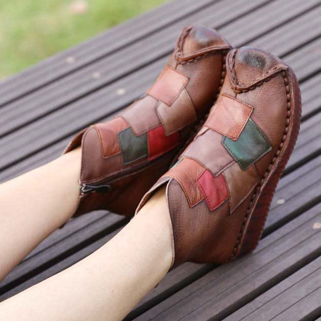 Soft Bottom Ethnic Patching  Handmade Shoes|Gift Shoes