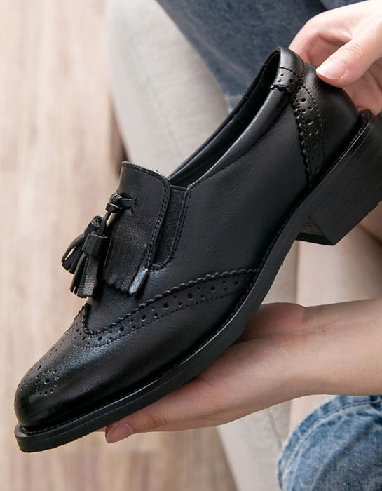 British Style Handmade Leather Black Oxford Shoes June New 2020 155.00