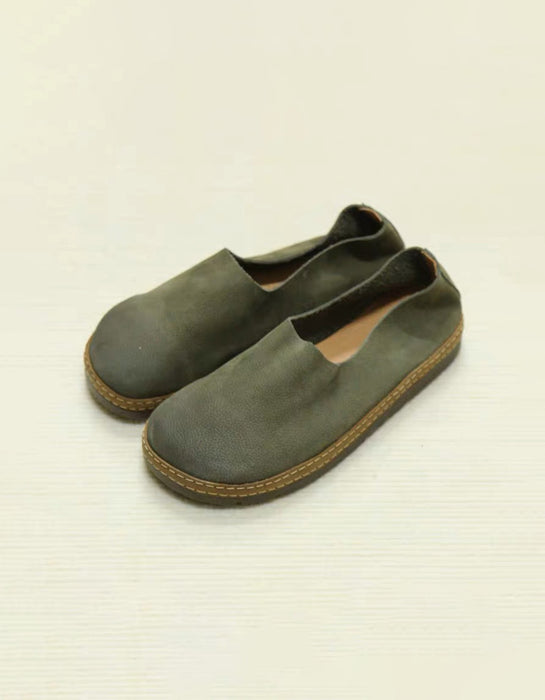 Spring Comfy Soft Leather Slip-on Flats — Obiono