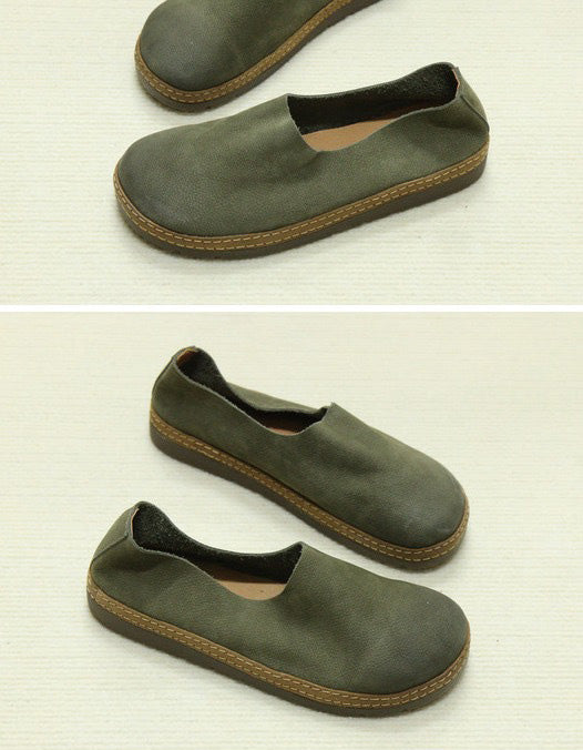 Spring Comfy Soft Leather Slip-on Flats March Shoes Collection 2023 75.00