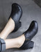 Spring Retro Leather Chunky Heel Shoes June New 2020 80.55