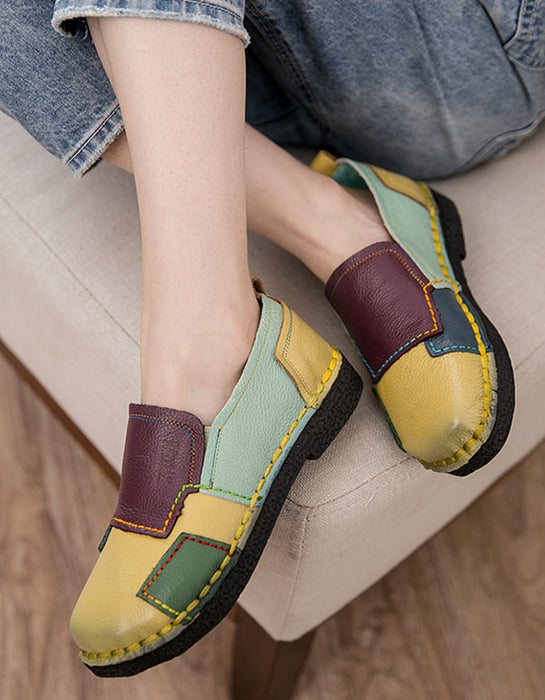 Spring Retro Leather Patch Handmade Shoes 35-41 April Trend 2020 56.00