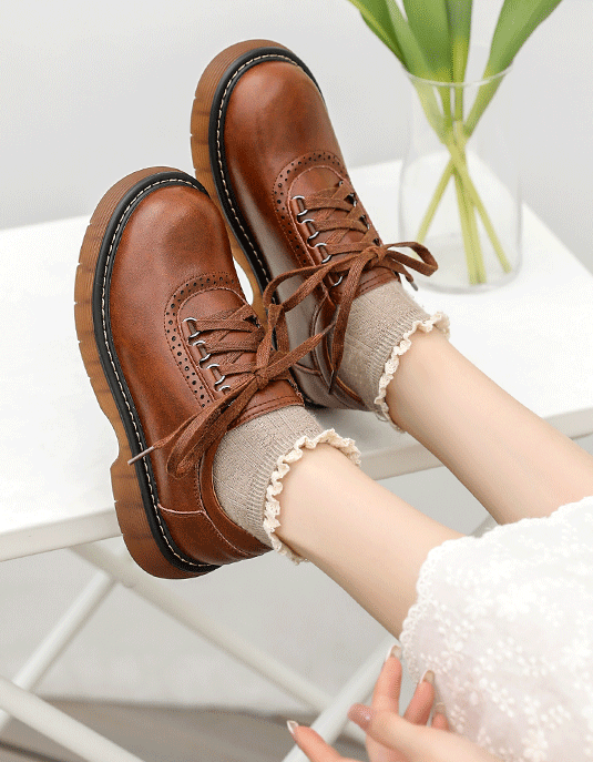 Spring Round Toe Lace-up Mary Jane Shoes March Shoes Collection 2023 85.00