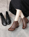 Spring Handmade Flower Hollow Chunky Boots March Shoes Collection 2023 79.00
