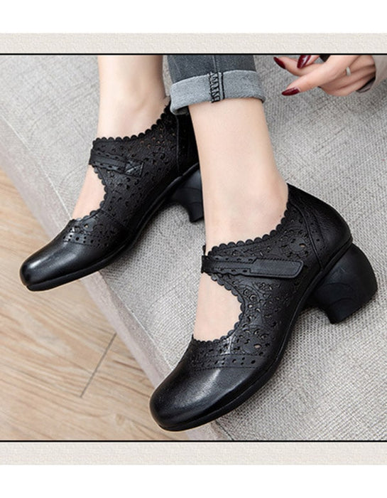 Spring Handmade Leather Vintage Chunky Shoes Jan New Trends 2021 79.80