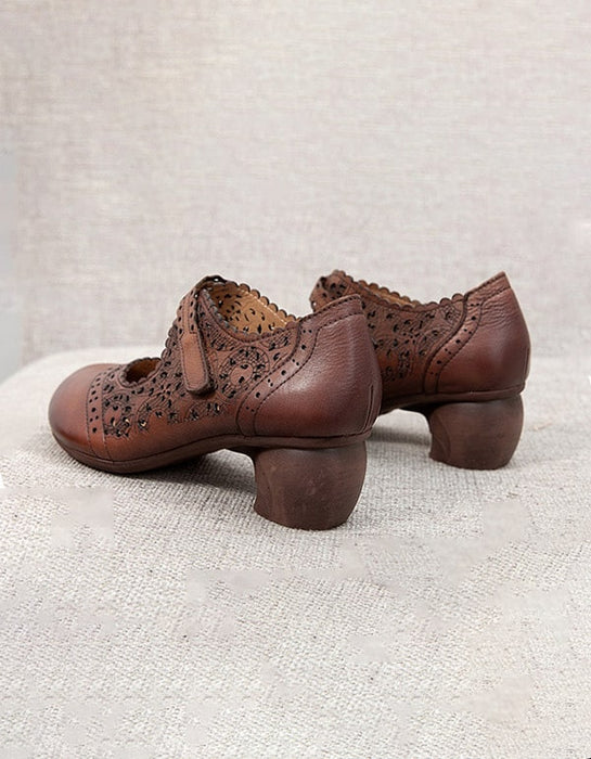 Spring Handmade Leather Vintage Chunky Shoes Jan New Trends 2021 79.80