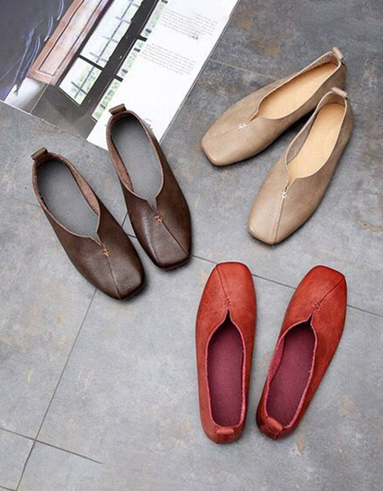 Spring Handmade Women Retro Flat Shoes