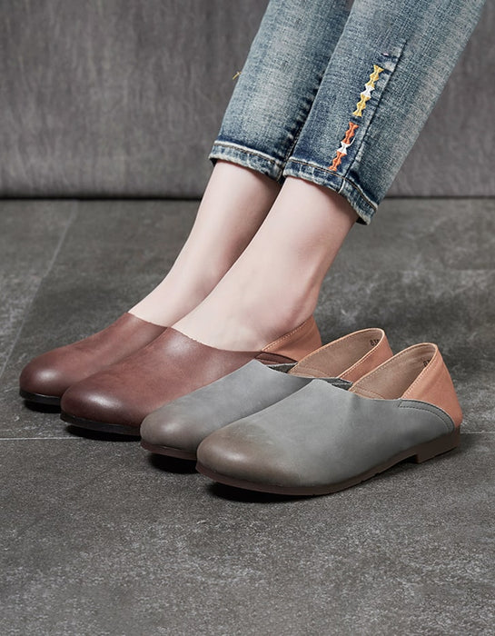 Spring Leather Shoes 2020 Round Head