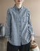 Spring Long Sleeve Plaid Line Shirt New arrivals Women's Clothing 55.00