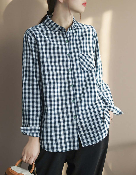 Spring Long Sleeve Plaid Line Shirt New arrivals Women's Clothing 55.00