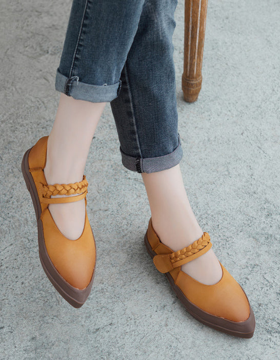 Spring Pointed Toe Retro Leather Flat Shoes Feb Shoes Collection 2023 83.80