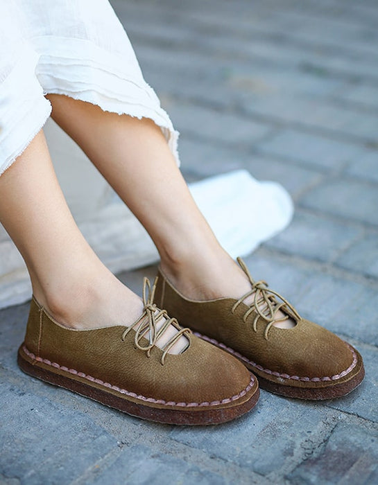 Spring Retro Flat Lace-up Women's Comfortable Shoes Sep New Trends 2020 76.50