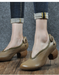 Spring Retro Handmade Chunky-heeled Shoes March New 2020 99.90