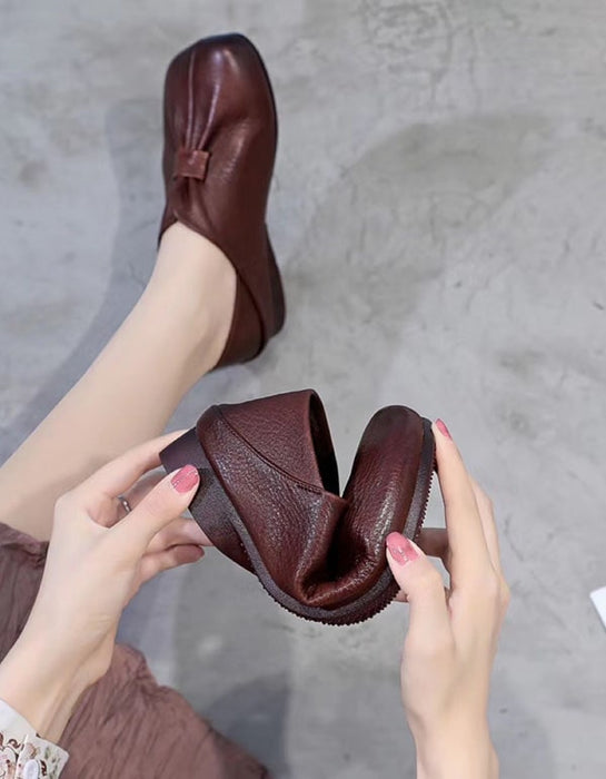 Brown flats for women