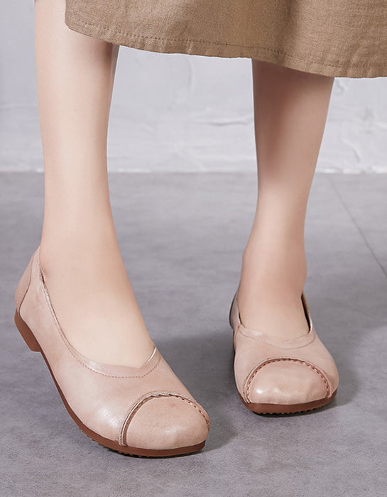 Spring Soft Bottom Leather Flats