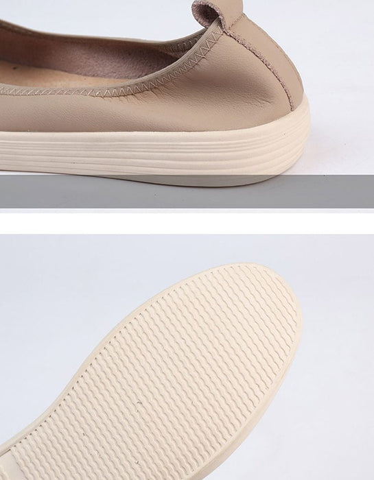 Spring Soft Leather Comfortable Flat Nurse Shoes