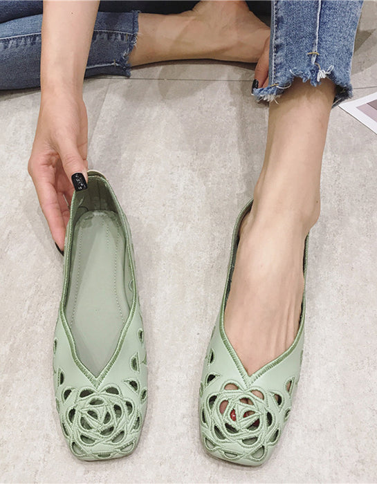 Spring Summer Breathable Square Head Flats 35-41 May Shoes Collection 46.20