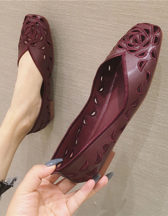 Spring Summer Breathable Square Head Flats 35-41 May Shoes Collection 46.20