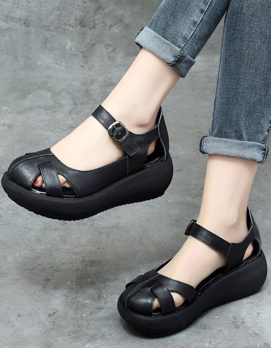 Women's Strap Wedge Close Toe Sandals 41 — Obiono