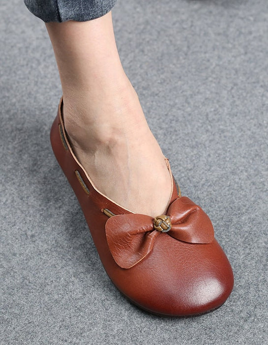 Spring Summer Soft leather Bowknot Flats April Shoes Trends 2021 72.60