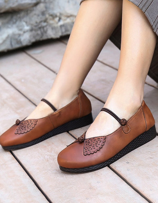Spring Vintage Handmade Flat Heel Shoes