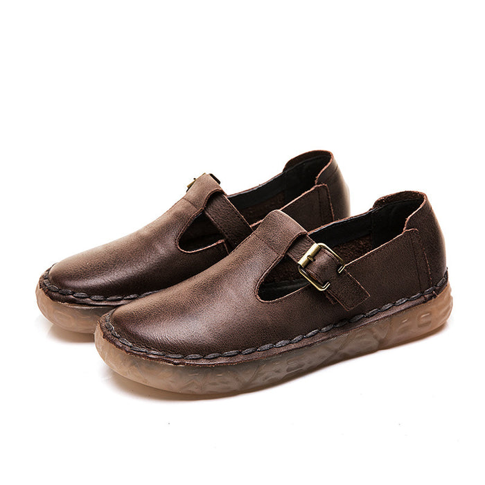 Spring Autumn Leather Comfortable Handmade Soft Flat Shoes