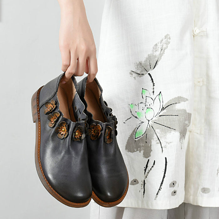 Spring Flower Flats Retro Shoes | Gift Shoes