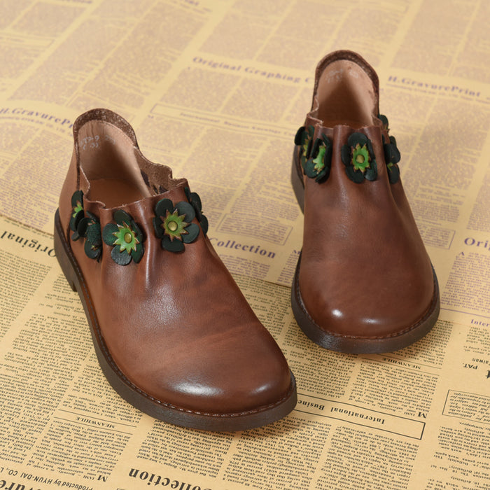 Spring Flower Flats Retro Shoes | Gift Shoes