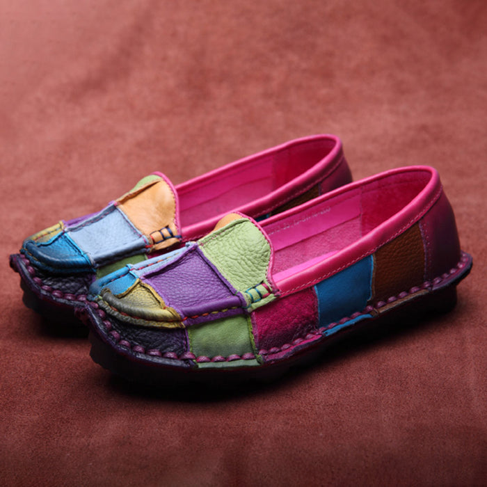 Spring Handmade Retro Stitching Soft Bottom Shoes 35-43