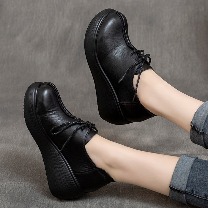 Spring Lace-Up Platform Waterproof Women's Shoes