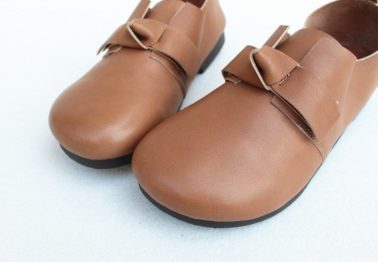 Spring Leather Bowknot Cute Flats 35-41