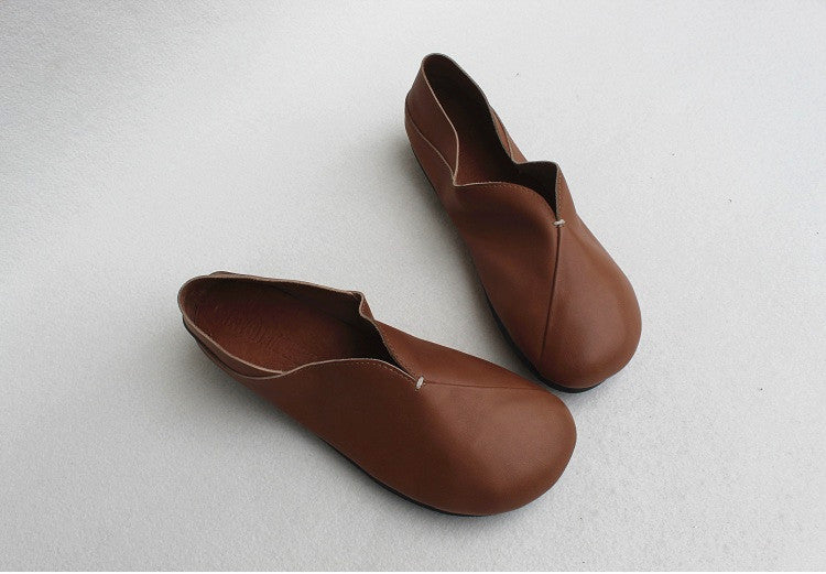 Spring Leather Soft Women's Hand-made Flats